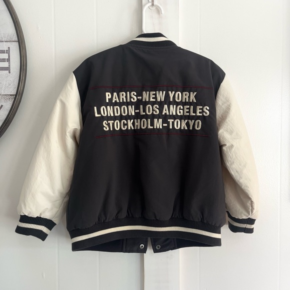 Zara Black and Cream Letterman Jacket - Picture 6 of 6